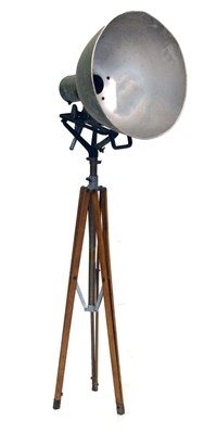Lot 771 - Large 'Mole-Richardson' Theatre light, together with vintage camera stand