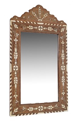 Lot 566 - Indian hardwood and bone mirror