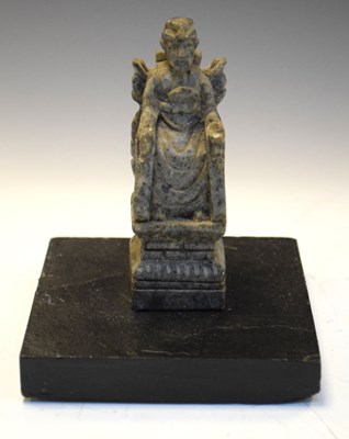 Lot 261 - Soapstone enthroned figure