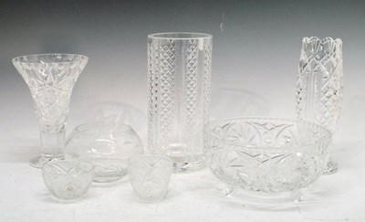 Lot 455 - Waterford 333 pattern cut glass vase, together with a small quantity of cut glass