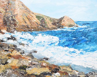 Lot 751 - Joy Day (Cornwall) - Oil on board - Coastal scene