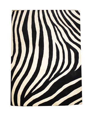Lot 518 - Zebra pattern wool rug