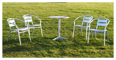 Lot 806 - Aluminum five-piece patio set