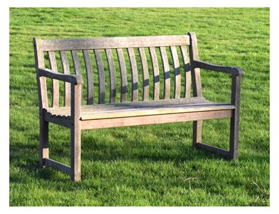 Lot 804 - 'Alexander Rose' style teak garden bench