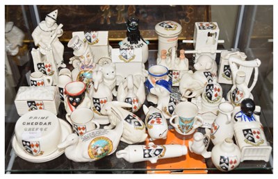 Lot 433 - Tray of crested ware - Cheddar