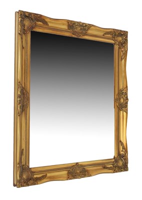 Lot 599 - Modern gilt-framed bevelled edge mirror