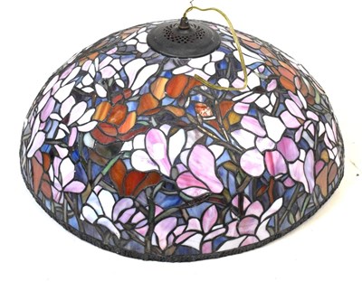 Lot 687 - Large reproduction Tiffany-style pendant shade