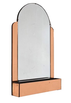 Lot 543 - Art-Deco style frameless wall mirror with pocket