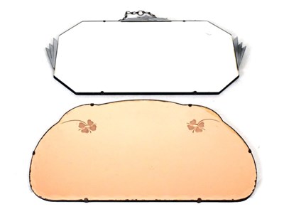 Lot 653 - Two mid-20th Century frameless wall mirrors
