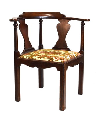 Lot 738 - Mahogany 'smoker's bow' corner armchair