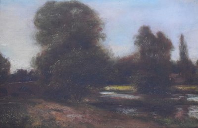 Lot 616 - Walker? - Oil on canvas - Riverside scene