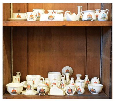 Lot 658 - Thirty-six pieces of 'Portishead' crested ware