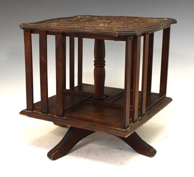 Lot 635 - Carved table-top revolving bookcase