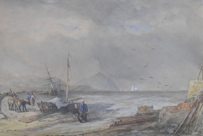 Lot 554 - John Francis Salmon (1908-1886) - Mid 19th Century English School - Watercolour - Coastal scene