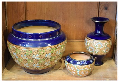 Lot 702 - Three pieces Doulton Lambeth Slaters Patent