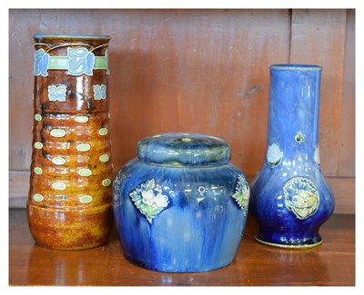 Lot 469 - Three pieces Doulton Lambeth Art Nouveau