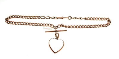Lot 81 - 9ct rose gold curb-link albert