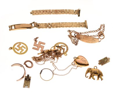 Lot 97 - Assorted 9ct and yellow metal fragments etc