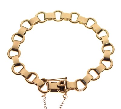 Lot 39 - '9ct' belcher-link bracelet,11.6g approx