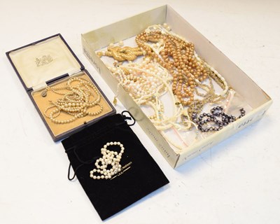 Lot 111 - Group of assorted pearl necklaces, etc
