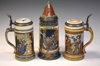 Lot 342 - Three German steins