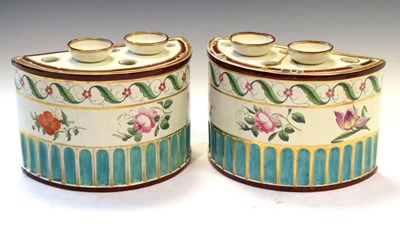Lot 445 - Pair 19th Century demi-lune bough pots (a/f)