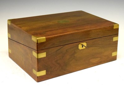 Lot 627 - Late Victorian brass-bound writing box