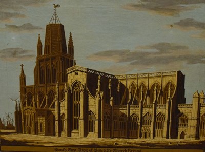 Lot 732 - English School - 19th Century, Oil on canvas, 'South East View of Redcliffe Church, Bristol'