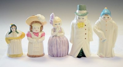 Lot 385 - Five Royal Worcester candle snuffers