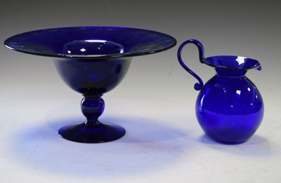 Lot 398 - Two pieces of Bristol Blue glass
