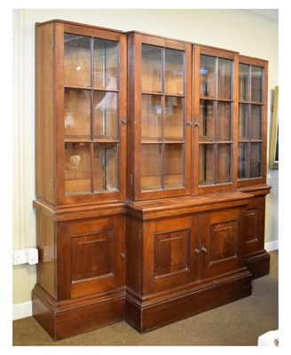 Lot 655 - Mahogany breakfront bookcase